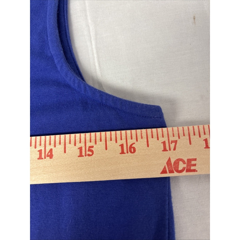 Designers Originals Tank Top Women’s Size Small Blue 3-D Ruffle Front Neckline - Picture 10 of 12